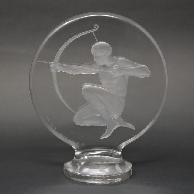 Early 20th Century Rene Lalique Glass Archer Car Mascot For Sale - Image 5 of 12