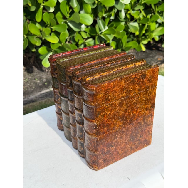 Brown Vintage Trompe-L’œil Decorative Faux Book Box For Sale - Image 8 of 12