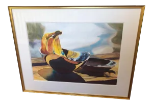 "Chiquita By the Bay" Watercolor Post Impressionist Painting