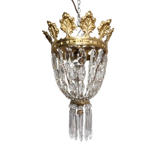 Crystal Ceiling Lamp, Spain, 1950s For Sale