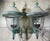 Pair of Vintage Solid Brass Outdoor Sconces - Large Verdigris Patina Lanterns For Sale - Image 15 of 16