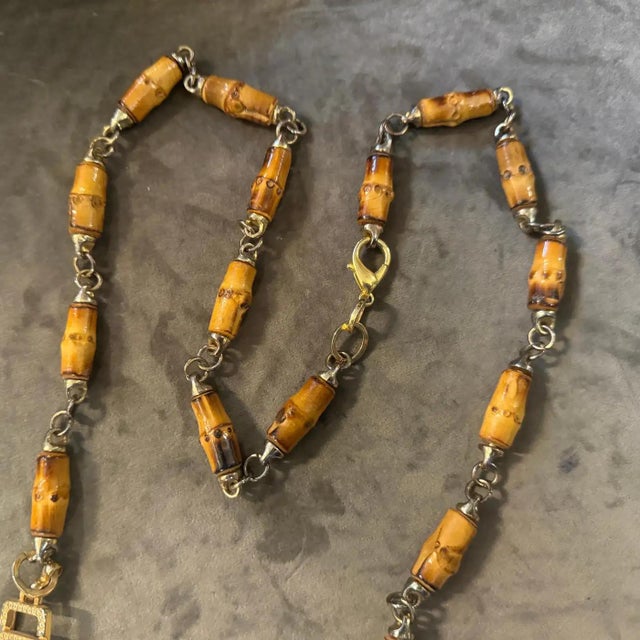 2000s Amazing Brass and Bamboo Chain by Class Roberto Cavalli For Sale - Image 9 of 11