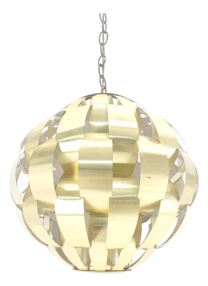 Max Sauze Brass Ribbon Mid Century Modern Light Fixture Chandelier Pendant