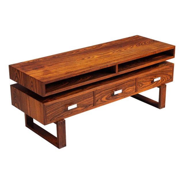 Mid-Century Modern Floating Media Console in Rosewood, Denmark, 1960s For Sale
