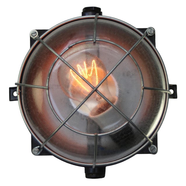 industrial wall and ceiling scone Bakelite with light frosted glass metal frame E27 / E26 Up to 250V (Europe/UK...