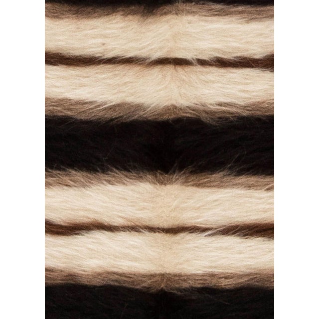 Taurus Collection striped brown, white and black goat hair rug by Doris Leslie Blau. Size: 2.10" × 4.3" (86 × 129 cm)....