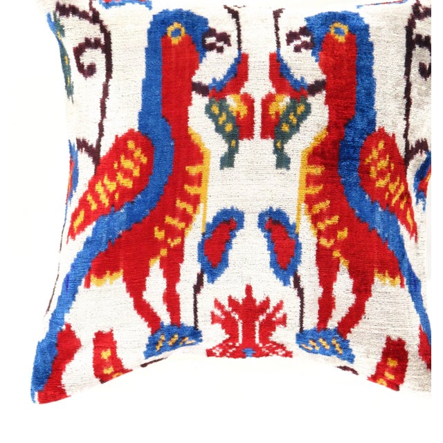 2020s Contemporary Velvet Ikat Bohemian Throw Pillow For Sale - Image 5 of 8
