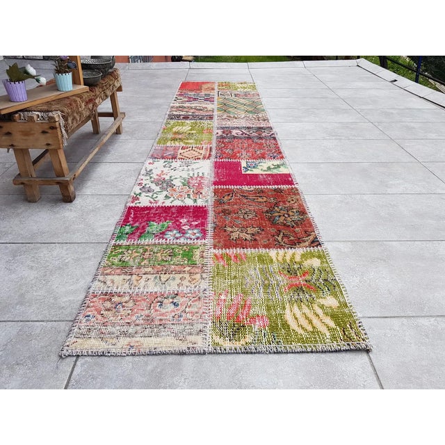 Red Vintage Oushak Antique Runner Rug For Sale - Image 8 of 10