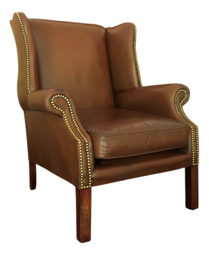 Vintage Wingback Club Chair in Leather, 1970s