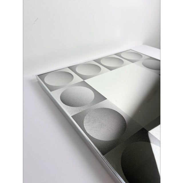 1970s Postmodern Op Art Geometric Optical Wall Mirror in the style of Victor Vasarely, 1970s For Sale - Image 5 of 8