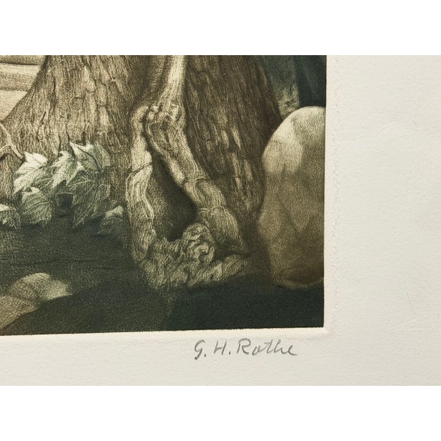 Impressionist G H Rothe Tassajara Stairs 1983 Hand Signed Mezzotint Art Etching #Ap3 For Sale - Image 3 of 7