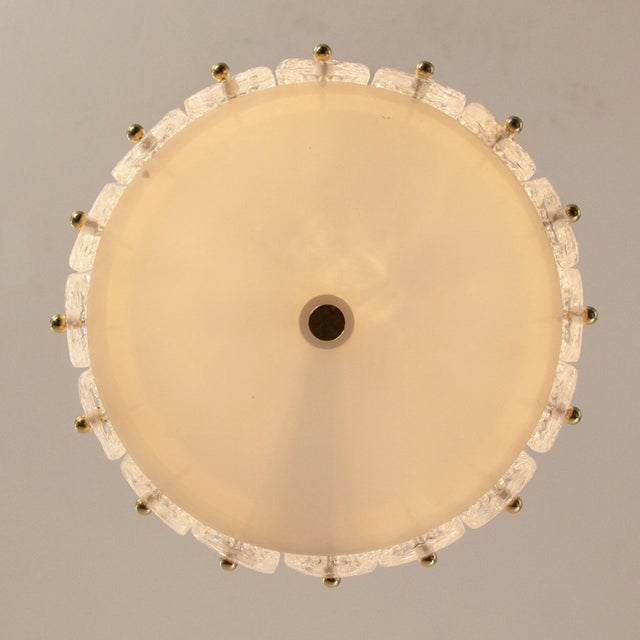 Gold Italian Suspension Lamp in Murano Crystal Glass, 1990s For Sale - Image 8 of 12