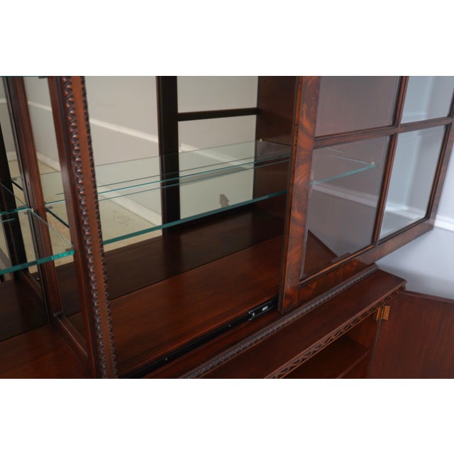 1990s Henredon Large Sliding Glass Door Breakfront For Sale - Image 5 of 18