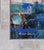 2020s Square Hand Finished Framed Textured Blue and White Abstract Art on Canvas For Sale - Image 5 of 6