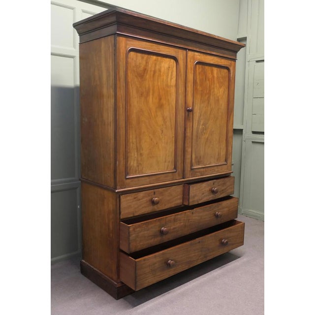 Wood Victorian Mahogany Linen Press from Heals, 1880 For Sale - Image 7 of 8