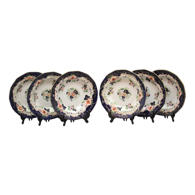 Soup Bowls from Mason's Ironstone, 1840, Set of 6 For Sale