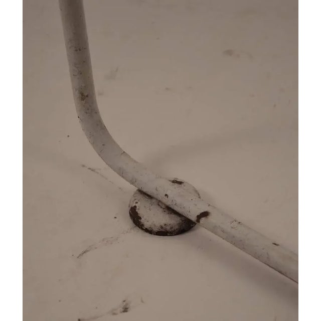 Set of Four Wrought Iron and Plastic Strap Garden Patio Chairs For Sale - Image 9 of 11