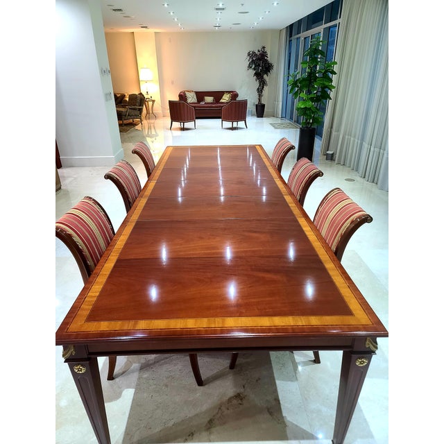 English Vintage Kindel "National Trust" Mahogany Extention Banquet Dining Room Table For Sale - Image 3 of 12