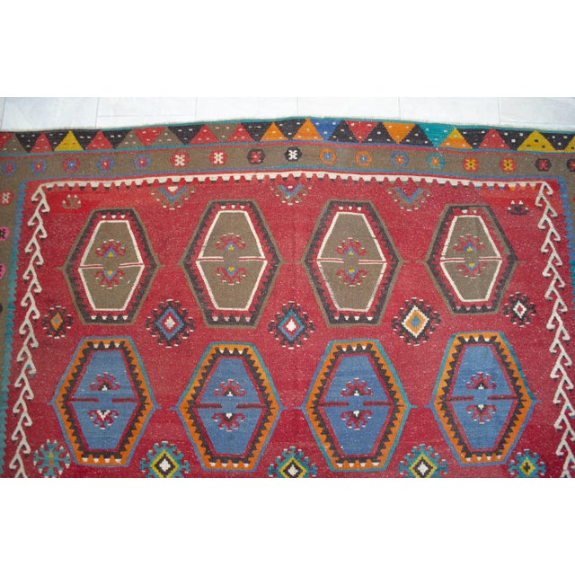 Vintage Hand-Woven Wool Turkish Rug - 8′8″ X 11′7″ For Sale - Image 11 of 15