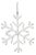 Beaded Snowflake Ornaments, Set of 12, White, 6" For Sale