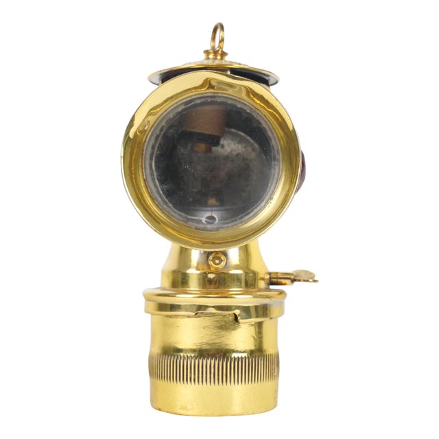 Antique Converted c.m. Hall Carbide Bicycle Lamp For Sale