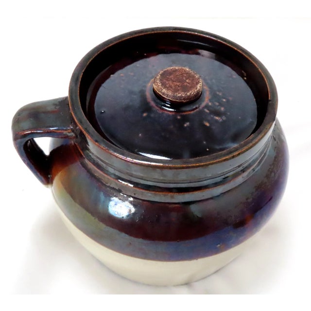 2010s Antique American Stoneware Boston Baked Beans Cooking Pot From Portland Maine For Sale - Image 5 of 13