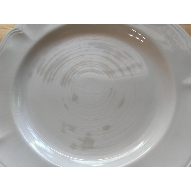 1960s Vintage Sears Federalist White Ironstone Dinnerware Set - (Complete Service for 8 and Serving Pieces) Bonus Free Crystal Wine Glasses - 81 Pieces For Sale - Image 5 of 18