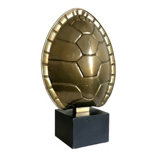 Chapman Brass Finish Tortoise Shell Lamp For Sale