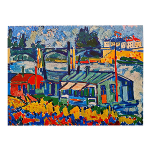 Maurice De Vlaminck Vintage 1949 First Edition Fauvism Lithograph Print " Les Bateaux - Lavoirs " 1905