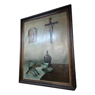 Jolie Laide Still Life with Everyday Objects, 1930s, Oil on Canvas For Sale