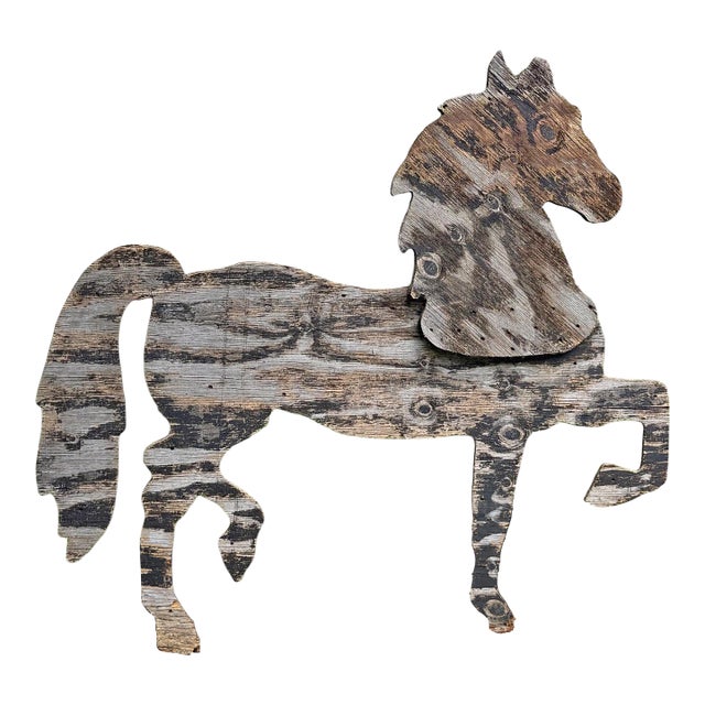 Rather Large Wood Horse Silhouette From a Blacksmith's Forge For Sale