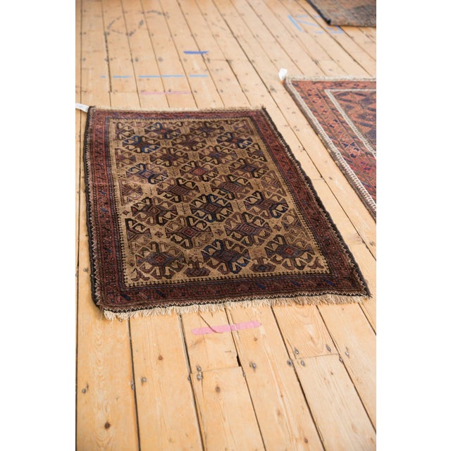 Beige Vintage Belouch Square Rug 2'11" X 4'2" For Sale - Image 8 of 8