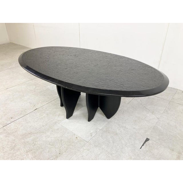Black Vintage Black Stone Coffee Table, 1980s For Sale - Image 8 of 12