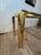 Brass 1970s Sculptural Brass-Tone Aluminum and Smoked Glass Console Table For Sale - Image 8 of 9