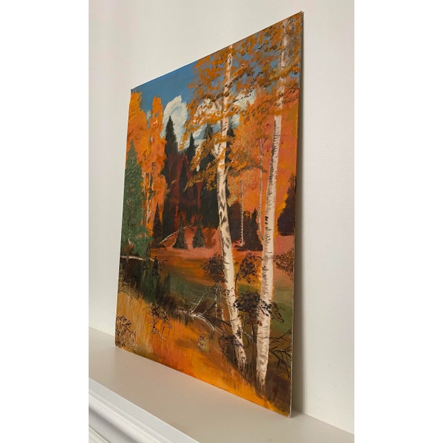 Traditional Traditional Fall Landscape Still Life Original Oil Painting on Canvas Board For Sale - Image 3 of 12