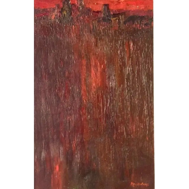 Midcentury Abstract Original Oil Painting Signed May Heiloms For Sale - Image 12 of 12