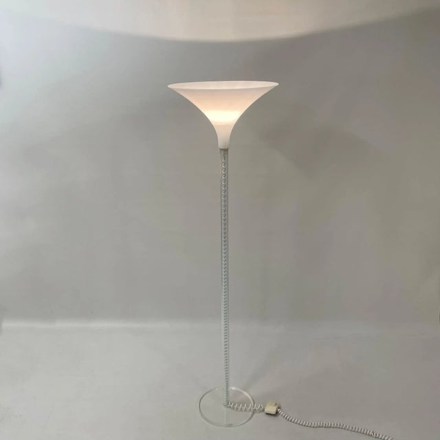 Very nice 80s floor lamp made by Harco Loor in the Netherlands. This Mid-century floor lamp is made of partly transparent...