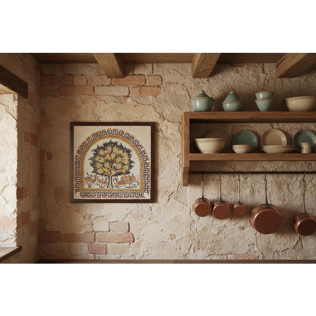 Sand Hisham's Palace Tree of Life Animals Mosaic Tile Wall Hanging For Sale - Image 8 of 8