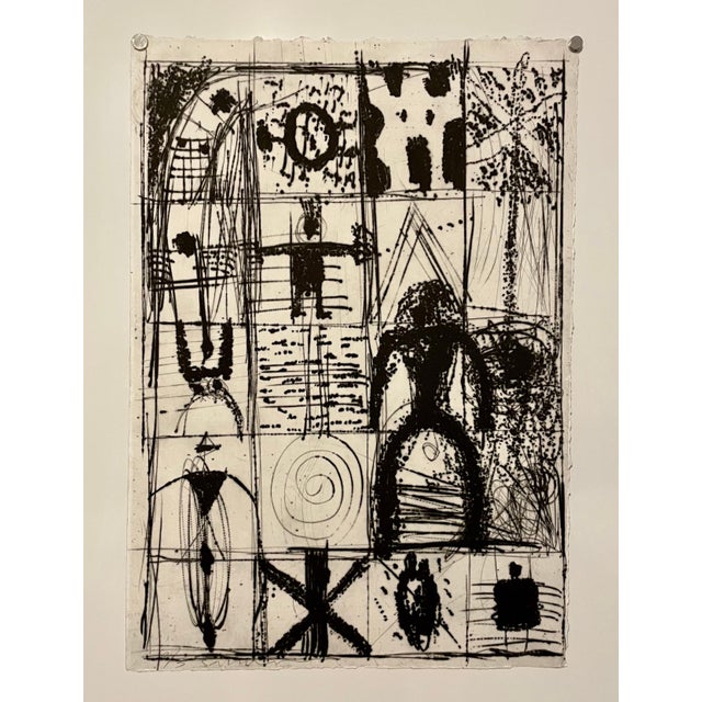 Santi Moix, Spanish Artist Santi Moix Aquatint Etching Ed 2/3 Surrealist Abstract Symbols For Sale - Image 4 of 7