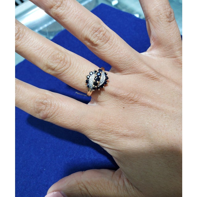 ♥ Product Summary ♥ Main Stone: Sapphire & Diamonds Band Material: 10k Yellow Gold Stone Cut: Round Weight: 3 grams