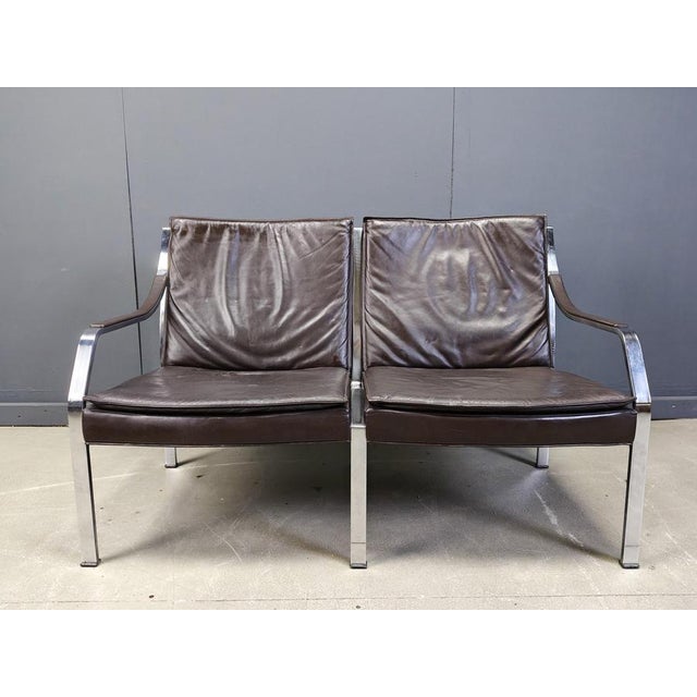 Leather Sofa attributed to Preben Fabricius and Jorgen Kastholm for Walter Knoll, 1960 For Sale - Image 9 of 10