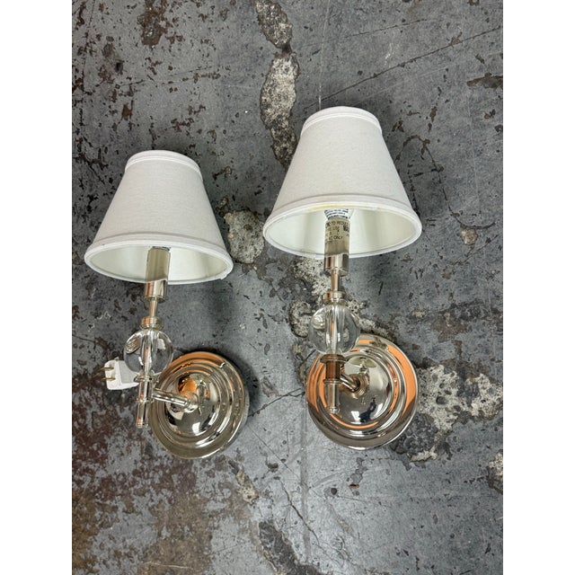 Late 20th Century Restoration Hardware Wilshire Single Sconces, Pair For Sale - Image 5 of 12