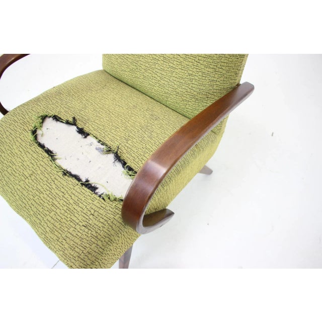 Brown Beech Armchair attributed to Jaroslav Smidek for Ton, Czechoslovakia, 1960s For Sale - Image 8 of 11