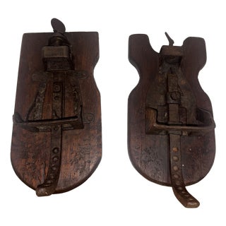 Italian Wooden Shoemakers Items, 1950, Set of 2 For Sale