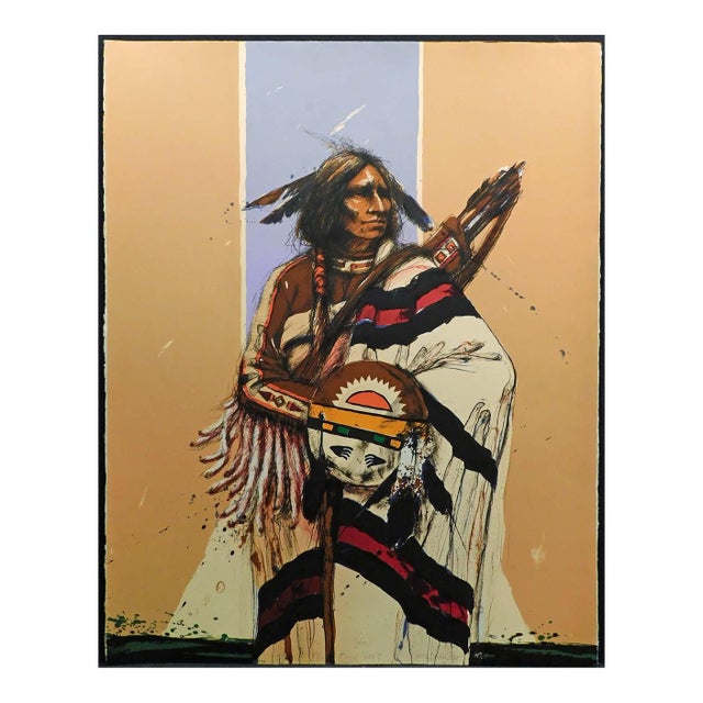 1980s Larry Fodor "Kiasax St II " Hand Signed Hand Colored Lithograph For Sale