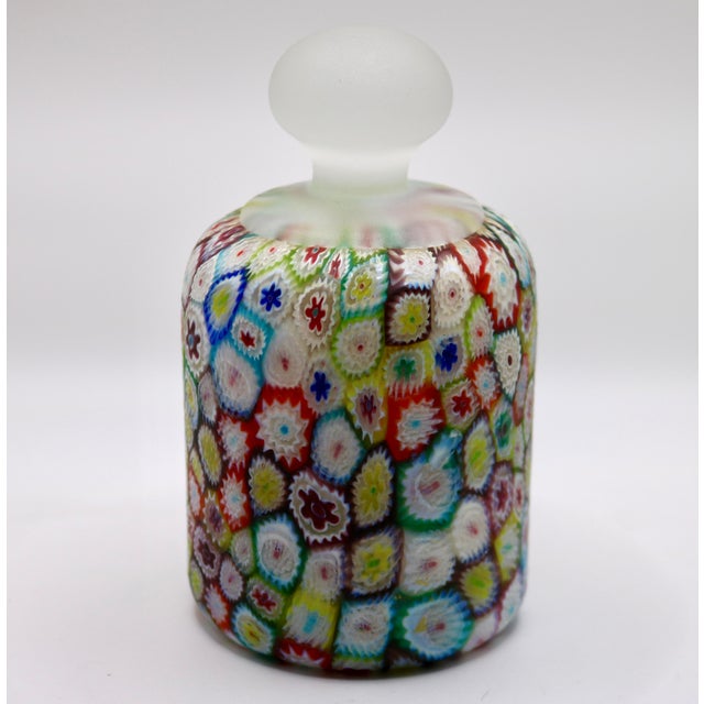 Mid-Century Modern Mid-20th Century Murano Fratelli Toso Millefiori Art Glass Paperweight Container For Sale - Image 3 of 9