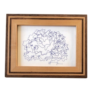 Original Contemporary Wayne Cunningham Abstract Ink Drawing Small For Sale