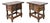 Pair of Spanish Carved Wood Bedside Tables With Floral Drawers, Mid-20th Century For Sale