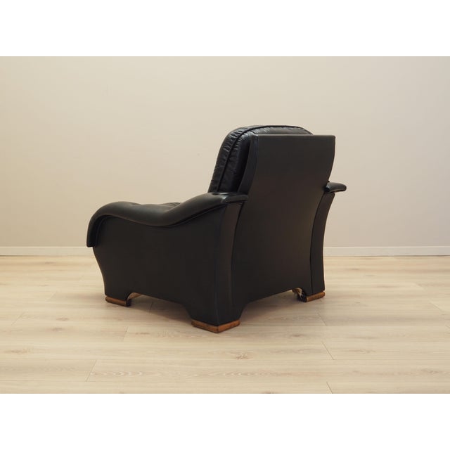 Italian Black Armchair, 1980s For Sale - Image 7 of 18