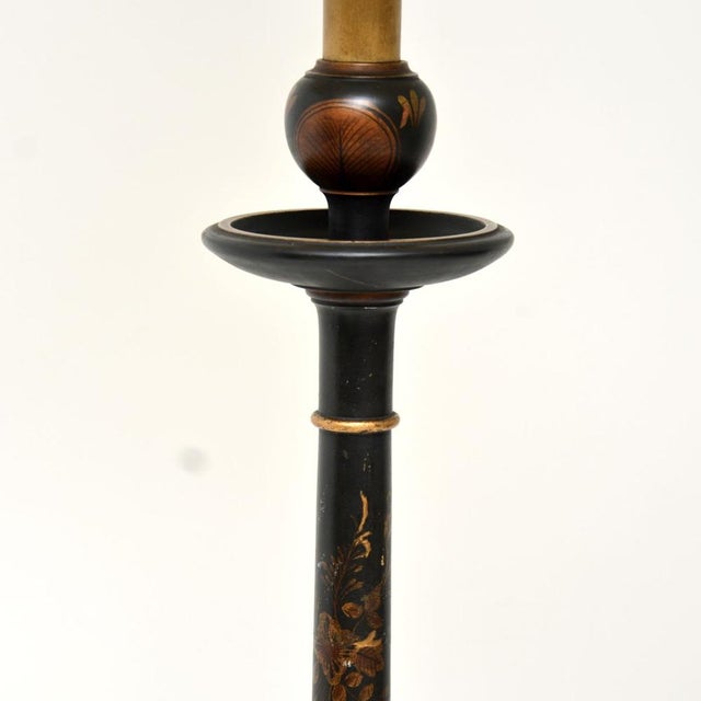 Antique Chinoiserie Lacquered Floor Lamp, 1920s For Sale - Image 4 of 9